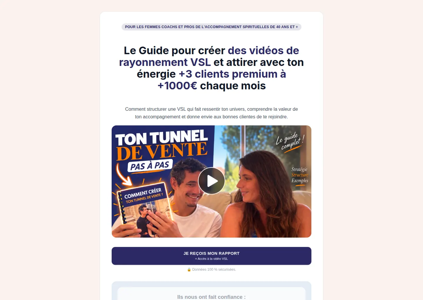 Un tunnel en ligne : la page du guide offert